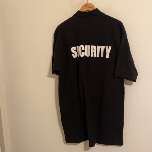 VINTAGE SECURITY BLACK SHORT SLEEVE POLO XL - Picture 3 of 3